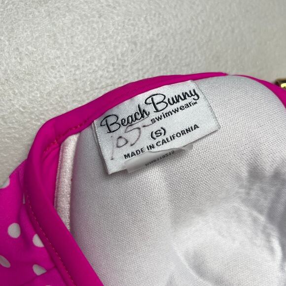 Beach Bunny Bikini Set Swimwear Pink Top Small - Picture 5 of 5